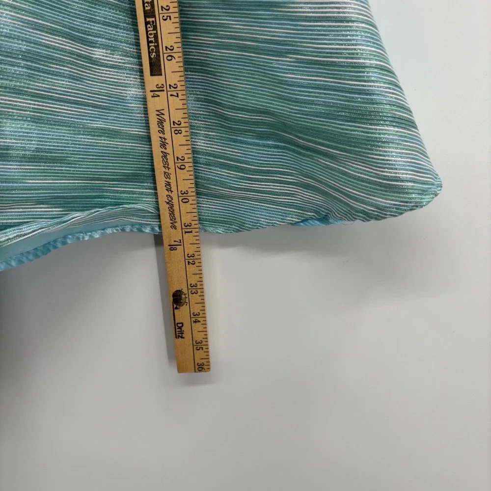 The Childrens Place Girls Striped Fit & Flare Party Dress Girls 16 Teal Metallic